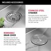 33&rdquo; Drop-In Undermount Stainless Steel Single Bowl Kitchen Sink with Accessories